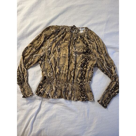 Snake print Shirt Long Sleeve H&M Dropped Waist Swiftie Reputation - Picture 1 of 3